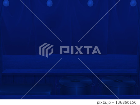 移動式屋台(屋内）　背景イラスト06 136860150