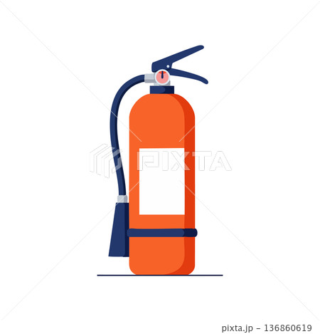 Fire extinguisher safety equipment vector icon for emergency fire protection and prevention design illustration 136860619