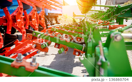 Modern agricultural machinery and equipment. Industrial details. Modern agricultural machinery and equipment. Industrial details. 136860704