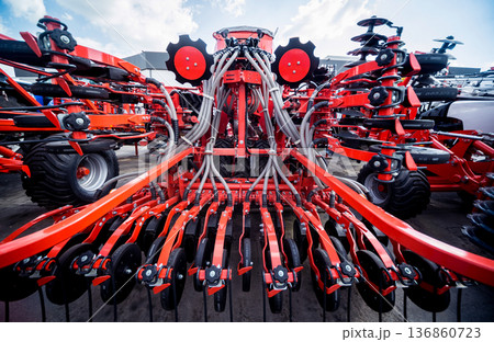 Modern agricultural machinery and equipment. Industrial details. 136860723
