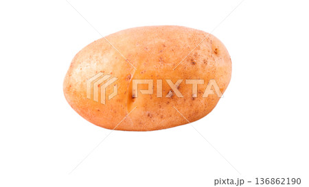 one whole potato, isolated on white background 136862190