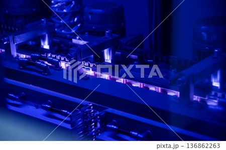 The plastic bottle blowing machine. PET preforms for blowing of plastic bottles 136862263