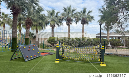 A bright outdoor playground for kids A bright outdoor playground for kids 136862557