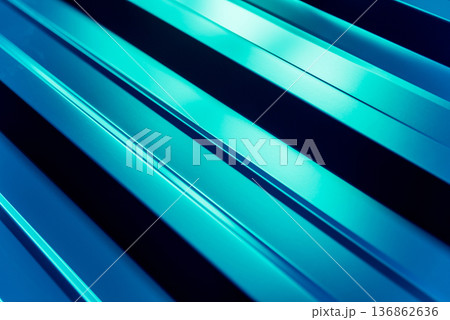Green metallic roof tiles background with light pattern. 136862636
