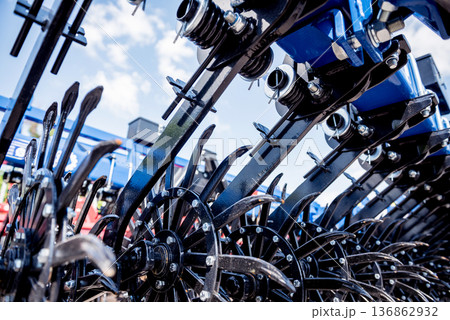 Modern agricultural machinery and equipment. Industrial details. 136862932