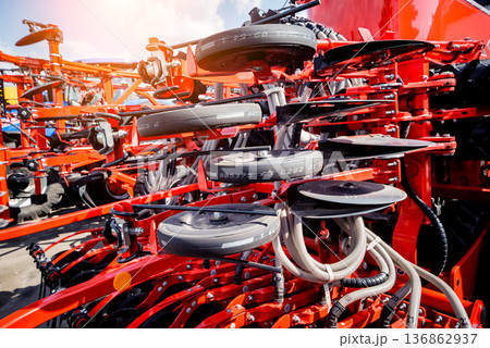 Modern agricultural machinery and equipment. Industrial details. 136862937