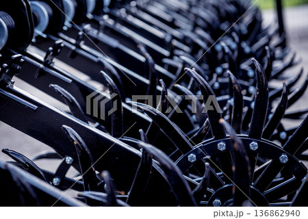 Modern agricultural machinery and equipment. Industrial details. Modern agricultural machinery and equipment. Industrial details. 136862940