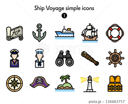 シンプルアイコン集 航海 シンプルアイコン集 航海 136863757