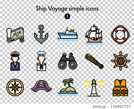 シンプルアイコン集 航海 シンプルアイコン集 航海 136863757