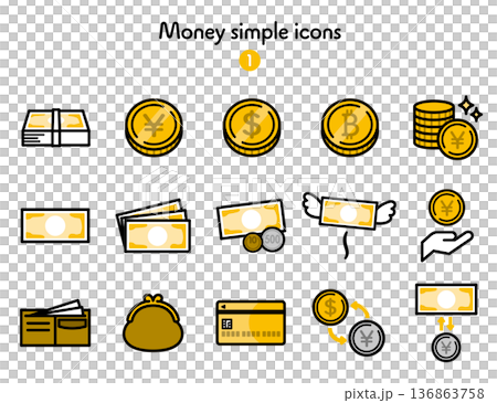 シンプルアイコン集 お金1 136863758