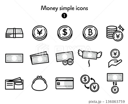 シンプルアイコン集 お金1 136863759