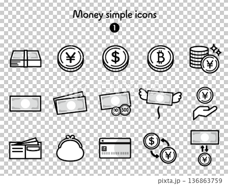 シンプルアイコン集 お金1 136863759