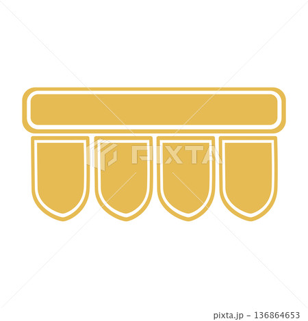Traditional Indian cotton banner for decoration. Hand drawn vector illustration set isolated. Holiday and festival design, for oriental magazines, maps greeting cards, Holi Diwali clip arts. 136864653
