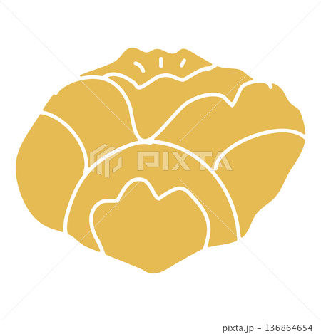 Traditional Indian marigold flower bud for garlands rangoli. Hand drawn vector illustration isolated. Holiday and festival design, for oriental magazines, maps greeting cards, Holi Diwali clip arts. 136864654