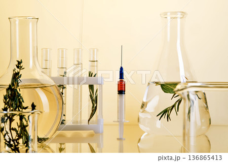 Natural herbal medicine research in a lab setting 136865413