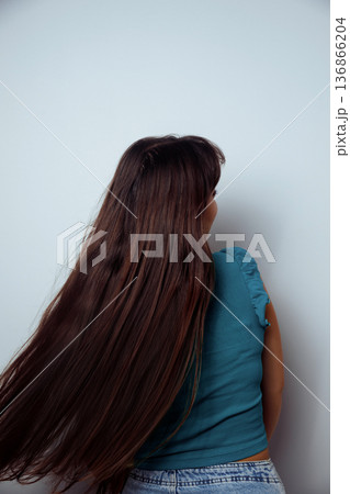 Hair Portrait of Young Woman 136866204