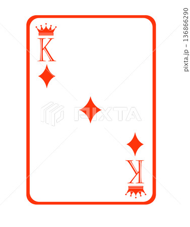 Playing card King Diamond in illustrator 136866290