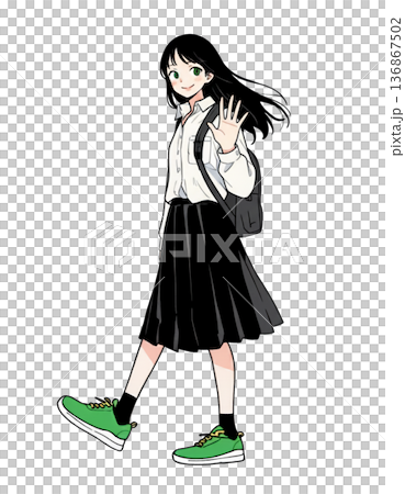 女孩去上學 136867502