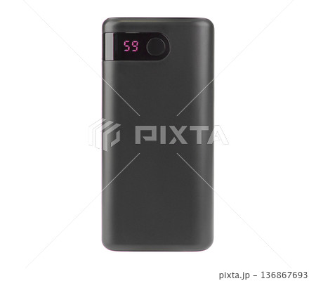 portable charger for phone, gadget for phone tablet, on white background portable charger for phone, gadget for phone tablet, on white background 136867693