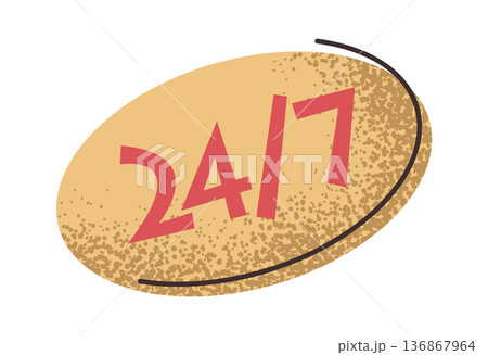 Round-the-clock customer support service symbol 136867964