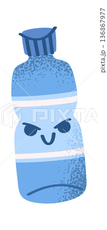 Plastic water bottle creepy face Plastic water bottle creepy face 136867977