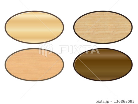 エレガントな木製オーバルサインボード 136868093