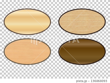 エレガントな木製オーバルサインボード 136868093