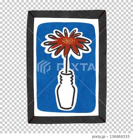 Gerbera art poster and frame watercolor hand-drawn illustration Gerbera art poster and frame watercolor hand-drawn illustration 136868335