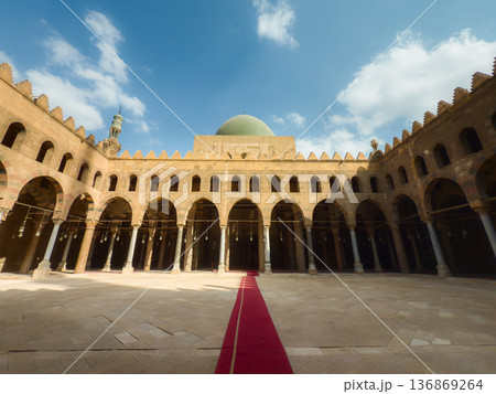Red Carpet In The Middle Of A Minaret For Ramadan Red Carpet In The Middle Of A Minaret For Ramadan 136869264