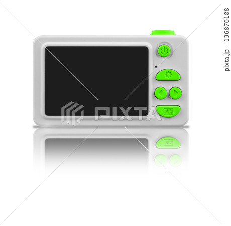 children's camera, on a white background with reflection children's camera, on a white background with reflection 136870188