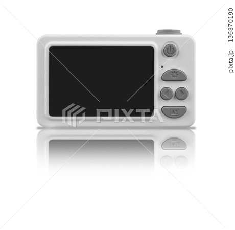 children's camera, on a white background with reflection children's camera, on a white background with reflection 136870190