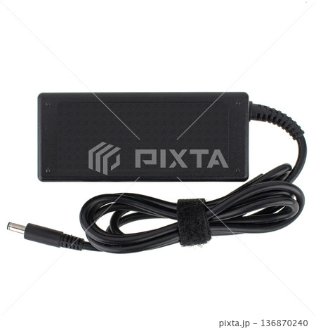 laptop power adapter, laptop spare part, isolated on white background laptop power adapter, laptop spare part, isolated on white background 136870240