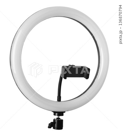 selfie ring lamp, isolated on white background selfie ring lamp, isolated on white background 136870794