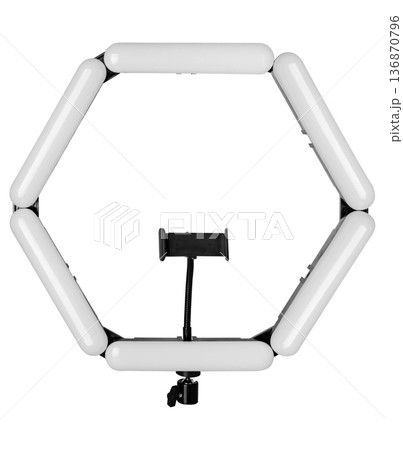 selfie ring lamp, isolated on white background 136870796
