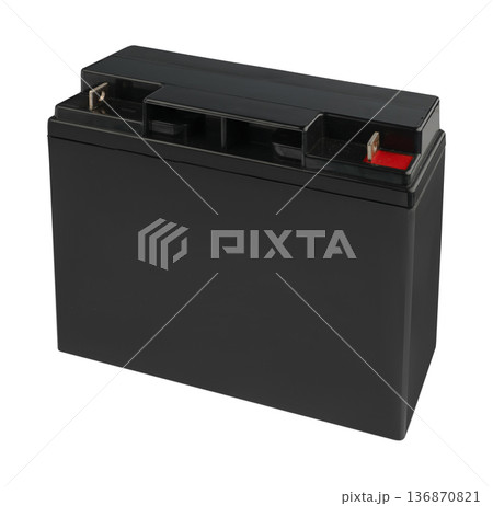 Rechargeable battery, energy source, on a white background isolated 136870821