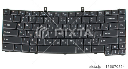 laptop keyboard, computer spare part, isolated on white background laptop keyboard, computer spare part, isolated on white background 136870824