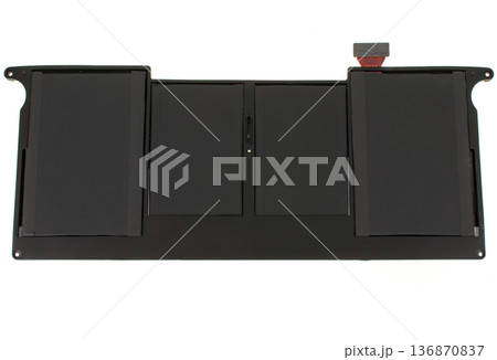 laptop battery, laptop spare part, isolated on white background 136870837