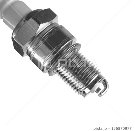 spark plug for a gasoline engine, on a white background 136870977