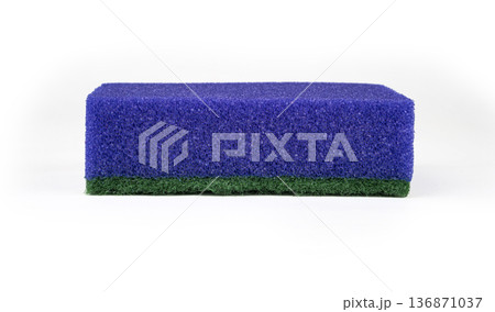 sponge for washing dishes, on a white background in isolation sponge for washing dishes, on a white background in isolation 136871037