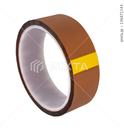 roll of opaque adhesive tape, isolated on white background 136871143