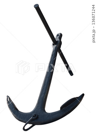 Admiral's anchor, nineteenth century on a white background in isolation 136871244