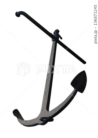 Admiral's anchor, nineteenth century on a white background in isolation 136871245