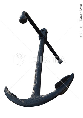 Admiral's anchor, nineteenth century on a white background in isolation Admiral's anchor, nineteenth century on a white background in isolation 136871246