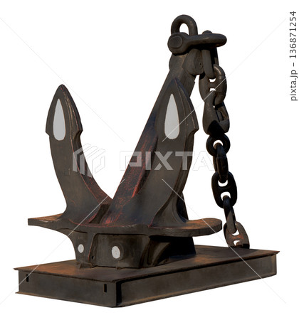 Big old caramel anchor on a white background in isolation 136871254