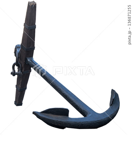 Big old caramel anchor on a white background in isolation 136871255