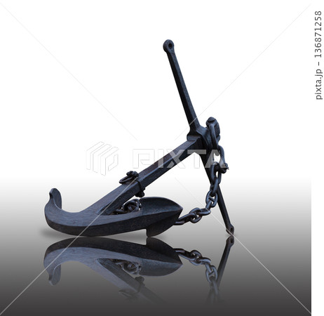 Big old caramel anchor on a white background in isolation 136871258