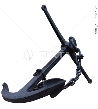 Big old caramel anchor on a white background in isolation 136871259