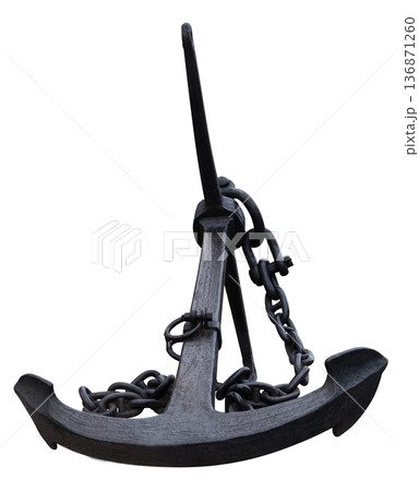 Big old caramel anchor on a white background in isolation 136871260