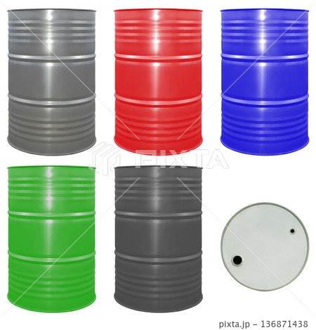 metal barrel for petroleum products, on a white background metal barrel for petroleum products, on a white background 136871438