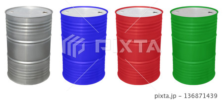 metal barrel for petroleum products, on a white background metal barrel for petroleum products, on a white background 136871439